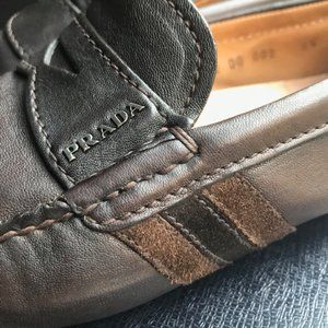 PRADA MEN'S Calf Leather Driver Loafers